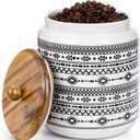 Hedume Kitchen Canister, Ceramic Large Food Storage Jar with Airtight Seal Wooden Lid, 100 Fl Oz Porcelain Food Storage Canister for Home and Kitchen Serving for Coffee, Sugar, Tea, Flour and More