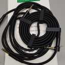 6.35mm TRS Instrument Cable 10FT 2-Pack,Right Angle 90 Degree 1/4 Inch Male Jack Stereo Audio Cord,6.35 Balanced Line Lead for Electric Guitar,Bass,Keyboard,Mixer,Amplifier/AMP,Speaker,Equalizer