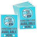 Store Safety Signs,"Hand Sanitizer Available Here" (9 x 12 in, 6 Pack)