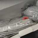 QPAU Inflatable Toddler Travel Bed with Tent, Baby Crib Tent, Portable Kids Air Mattress with Safety Bumpers, Ideal for Home, Grandma's, Camping, Traveling (Grey)