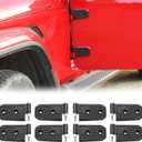 Door Hinge Kit for 2018-2024 Jeep Wranlger JL JLU & Gladiator JT Unlimited Rubicon Sahara Sports Accessories, Aluminum Alloy, Black, 8 Piece