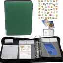 sale Card Display Album,100 pockets and 100 label papers,Used for retail,craft fairs trade shows sell holiday greeting card,postcard,photo,sticker,finished paintings,CD disc (turquoise)