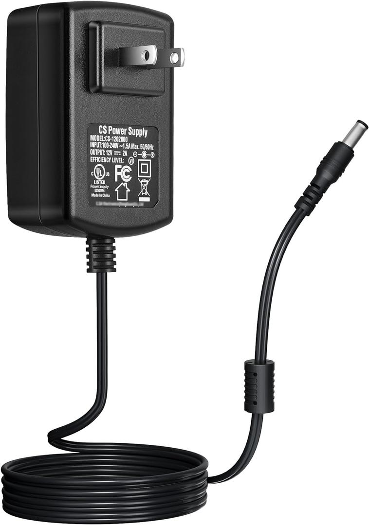 Security-01 AC 100-240V to DC 12V 2A Power Supply Adapter, Plug 5.5mm x 2.1mm for CCTV Camera DVR NVR Led Light Strip UL Listed FCC