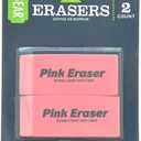 PEN+GEAR Smudge-Proof Pink Erasers 2 Count