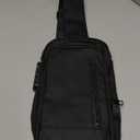 Sling Bag for Men Anti-theft | Crossbody USB PU Leather Shoulder Bag Chest Bag Waterproof Lightweight One Strap Backpack (Black)