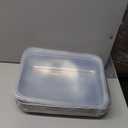 Square Serving Tray with Sealing Cover, 6 Pcs 9.8 Inch x 7.87 Inch x 1.97 Inch Inch Strainless Steel Trinket Tray, for Serving Fruit, Barbecue, Grilled Meat, and Snack at Party and Outdoors (6)