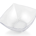 128 oz Clear Wave Square Bowls, 25 Packs