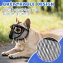 French Bulldog Muzzle, Soft Mesh Short Snout Dog Muzzle with Eye Hole for Biting, Chewing, Barking (XS, Black)