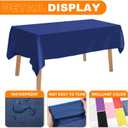 RowinsyDD 40 Pack Blue Plastic Table Cloths Disposable, 54 x 108 Inches Plastic Table Cover for Rectangle Tables, Disposable Tablecloth for Dinning, Parties, BBQ, Wedding, Outdoor