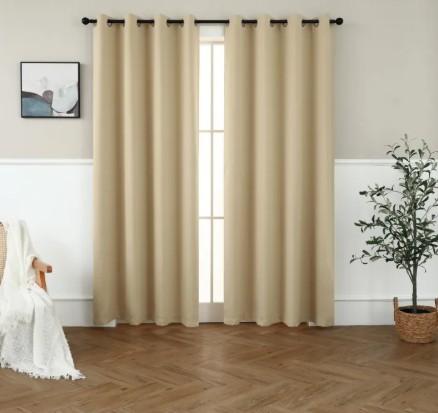 Blackout Curtains with Rings, 1 Panel 58x92, Window Living Room Bedroom