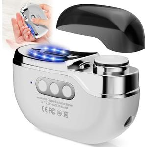 Electric Nail Clipper 3-in-1, 2026 Upgraded Painless Automatic Nail Trimmer for Thick Fingernails &Toenails, 3-Speed with LED, Polishing & Storage,Type-C Rechargeable,Safe for Seniors/Adults/Baby