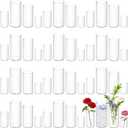 48 Pack Acrylic Cylinder Vases 4,6,8 10 Inch Tall Clear Acrylic Flower Vase Bulk Floating Candle Holders Cylinder Plastic Vases for Centerpiece Table Wedding Home