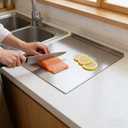Stainless Steel Cutting Boards for The Kitchen, Suitable for Meat, Fruits, Vegetables, Bread, and Baking Large-sized Cutting Boards (19.7 x 15.7 in/50 x 40cm)