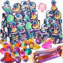 NAWITDA 28 Pack Valentines Day Gifts for Kids Classroom Galaxy Slime with Astronaut Valentines Cards Boxes, Classroom Exchange Gifts, Valentines School Party Favors Toys for Boys Girls
