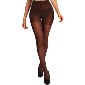 Unbelievable Durability Tights, Rip Resistant Pantyhose, Control Top 40D Semi Sheer Tights for Women, Medias Mujer (XX-Large, Cocoa)