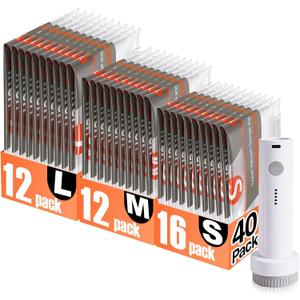40 Pack Vacuum Storage Bags with Rechargeable Electric Air Pump, Small,Medium,Large