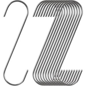 12 Pack 7 Inch Extra Large Shower Curtain S Hooks Stainless Steel for Hanging Heavy Duty (7inch/12pack)