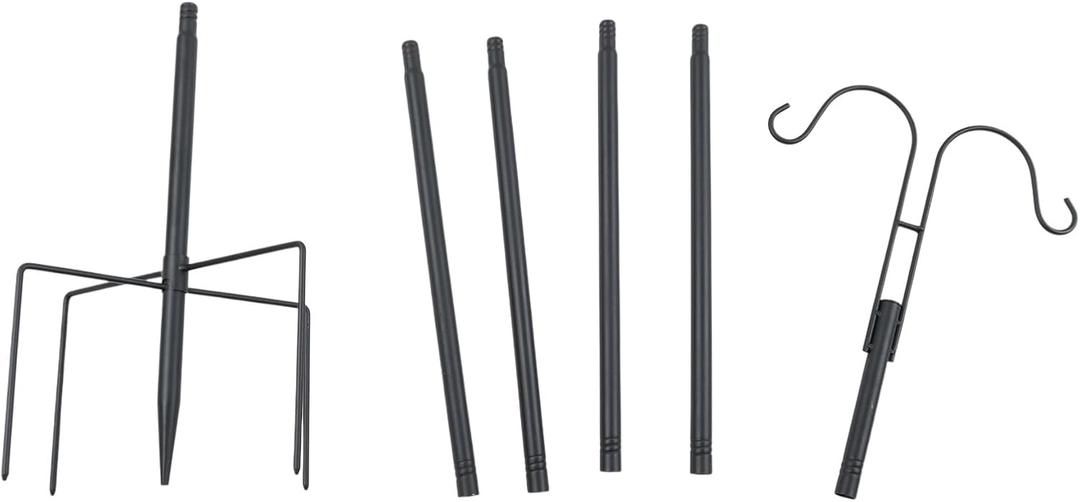 Bird Feeding Station Metal MultiFeeder Poles 5-Prong Base Stand for Attracting Birds for Lawns Terrace Nature Lover (KD6 Section 3)