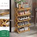 5 Tier Bamboo Shoe Rack,Portable Folding Shoe Storage Rack,Without Installation Small Shoe Rack Perfect for Corridors, Bedrooms and Small Spaces (5 Tier)