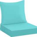 downluxe 19x19 Outdoor Chair Cushions, Waterproof Fade Resistant Patio Furniture Cushions with Handle & Removable Cover, Deep Seat Outdoor Cushions for Sofa, Couch and Patio Chairs, Teal