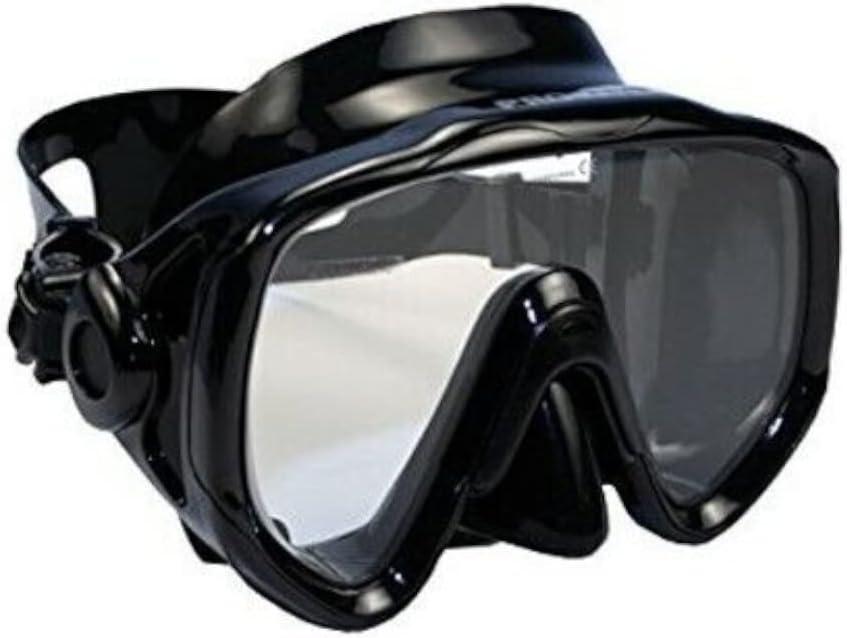 Ocean Owl Oversize Lens Ideal for Larger Faces Scuba Mask, Large Dive Mask, Snorkeling Mask (All Black)