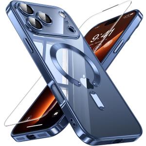 JUESHITUO for iPhone 17 Pro Max Case with Full Camera Lens Protector(Compatible with MagSafe)(Military Grade Drop Protection) 1X Screen Protector, Case for iPhone 17 Pro Max, Blue