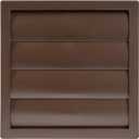 Plastic 6" Black Dryer Vent Cover with Flange - Exhaust Ventilation Grille with Shutters - Louvered Air Vent for Bathroom, Kitchen, Garage various Ventilation Systems 5.9" / 7.5" x 7.5"