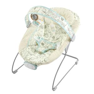 Portable Baby Bouncer Seat with 8 Melodies, 3 Vibration Levels & Adjustable Volume, Foldable Infant Bouncer Rocker with Safety Harness for Baby 0-6 Months, Indoor & Outdoor Use BR2404 (Light Green)