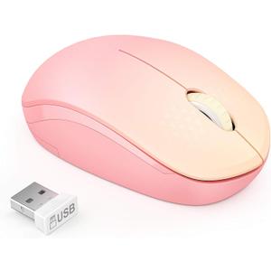 seenda Wireless Mouse, 2.4G Noiseless Mouse with USB Receiver Portable Computer Mice for PC, Tablet, Laptop, Notebook with Windows System - Gradient Pink