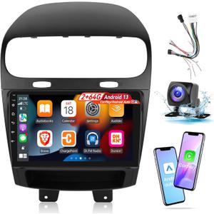 [2G+64G] Car Radio for Dodge Journey 2011-2019 and for Fiat Freemont 2012-2014, 9 inch Touch Screen Android Stereo, HiFi Audio/Carplay/Android Auto/SWC/Bluetooth/WiFi