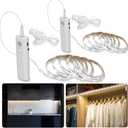 2 Pack Rechargeable LED Strip Lights with Motion Sensor - LUXJET 2M Cool White LED Closet Light Motion Activated, Under Cabinet Strip Light