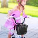 BESPORTBLE Kids Bike Basket Plastic Front Handlebar Bicycle Lift Off Baskets for Children Bike Accessories (Black) Size S