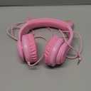 iClever Kids Headphones with Cat Ear Led Light Up, Safe Volume Limite, FunShare, Foldable, Over-Ear Headphones for Kids for School/iPad/Tablet/Travel, Meow Donut-Pink (Medium)