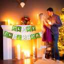 Merry Christmas Banner Lime Green Xmas Banner Holiday Paper Hanging Garland for Mantel Wall Window Tree Party Farmhouse Indoor Outdoor Party Office Classroom