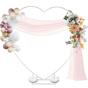 ZpigToor 7FT Metal Heart Arch Heart Shaped Backdrop Stand Wedding Arch for Proposal Ceremony Valentine's Day Birthday Party Baby Shower Banquet Photo Decoration (White)