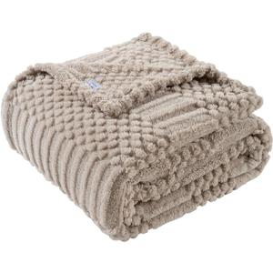 60x80 Inch Brown Twin Blanket - Soft & Fluffy Fleece, Neutral Tan Color, Cute & Aesthetic, Perfect for Sofa, Couch, Chair, Bed, Living Room & Bedroom, All-Season Use, Plush & Cozy Decorative Blanket