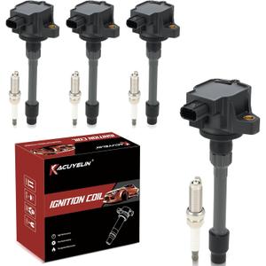 UF781 Ignition Coil Pack and Double Iridium Spark Plugs Set of 4 Compatible with Honda Civic Accord CRV Acura RDX TLX 2016-2021 Replaces# CM11122, 95660