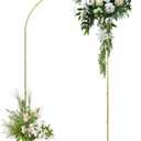 Wedding Arch Backdrop Stand, Gold Metal Arch Backdrop Stand for Wedding Baby Shower, Birthday, Anniversary, Graduation Garden Balloon Arch Decoration (Gold-7.2X3.9FT)