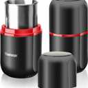 COOL KNIGHT Herb Grinder [Large Capacity/Fast/Electric ]-Spice Herb Coffee Grinder With Pollen Catcher/- 7.5" (Black)