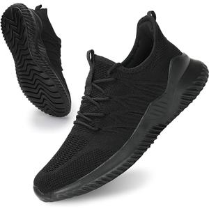 Mens Slip On Running Shoes Athletic Walking Trainers Lightweight Breathable Mesh Tennis Sneakers (10, Beige)
