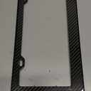 Real Carbon Fiber License Plate Frame, 100% Pure Carbon Fiber Frame, Black License Plate Holder Cover with Screw Caps, Anti-Vibration Pads, (Twill 2 Hole)