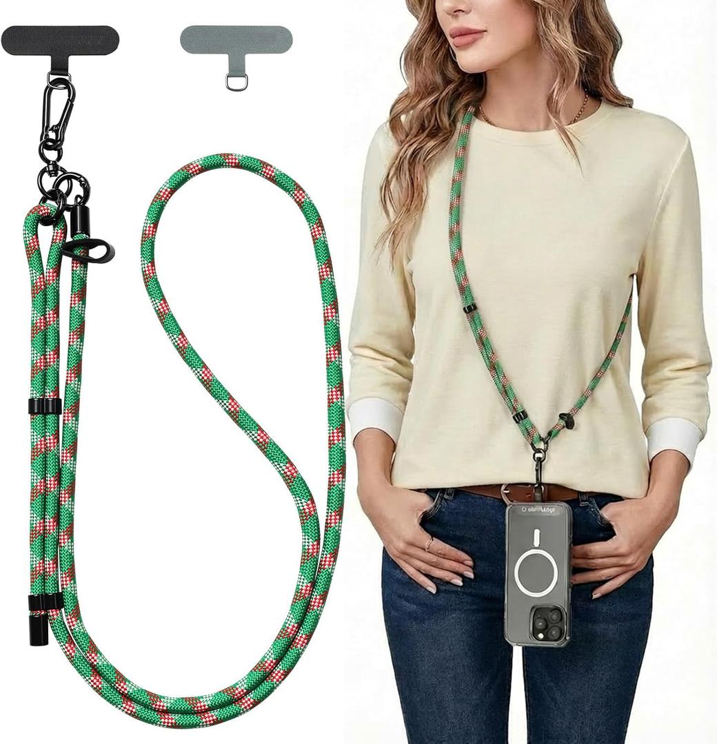 Phone Lanyard Crossbody, Heavy Duty Anti-Theft Lanyard for iPhone/Samsung - Extra Long Adjustable Neck Strap with Tether Tabs