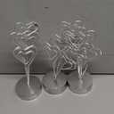 Desktop Heart-Shaped Photo Tree Style Holders Round Base,5-Branch Family Picture Frame Clips Holder Desk Card Display Stand for Christmas,Wedding, Birthday Party,Gift Silver