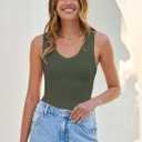 ANRABESS Tank Tops for Women V Neck Ribbed Knit Slim Fitted Sleeveless Basic Tee Tanks Casual Summer Clothes 2026 Medium