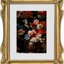 8x10 Vintage Picture Frame Gold, Ornate Baroque Gothic Victorian Frames with Mat for 5x7 or 8 x 10 Photos, Tabletop or Wall Display, Antique Home Decor Accent