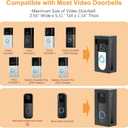 No Drill Adhesive Video Doorbell Mount Compatible for Ring/Blink Video Doorbell, Not Block Doorbell Sensor, QIBOX Anti-Theft Camera Mount Bracket Cover Holder