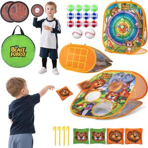 Bean Bag Toss Game Sets for Kids, Toss and Catch Ball Setfor Kids Outdoor Baseball Toys for Toddlers Carnival Games for 3 4 5 6 7 Years Old Boys and Grils Backyard Outdoor Toy