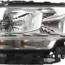 Nakkaa Passenger Side Halogen Headlight Assembly Compatible with Ram 2500 3500 2019-2024w/Bulb Front Right CH2503334 Chrome Headlamp