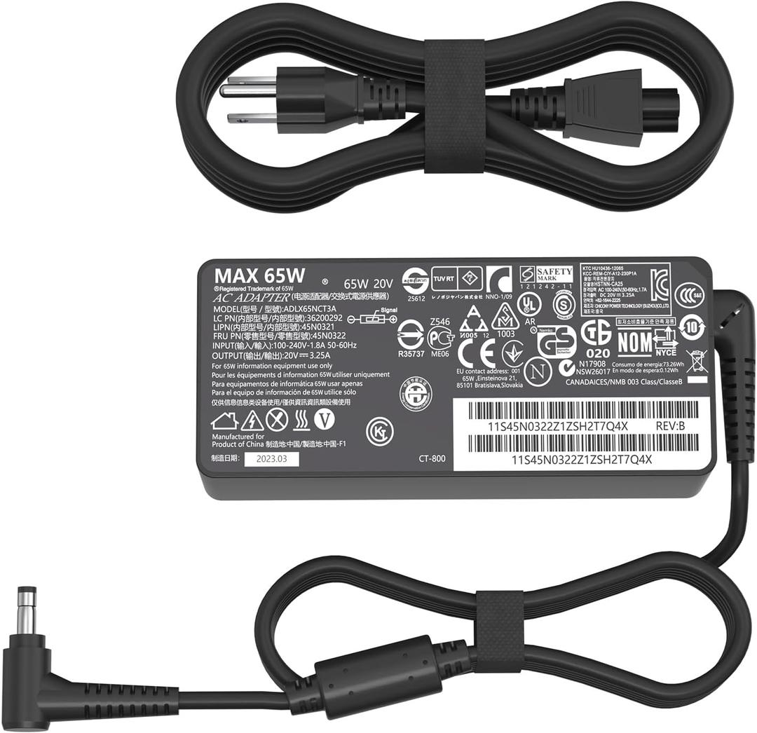 Speott 65W 20V 3.25A AC Adapter Replacement for Lenovo Laptop Charger，Lenovo Ideapad 3 5 Flex 5 4 6 11 14 15 Flex-14 Flex-15 Flex 5-1470 5-1570 4-1470 110 110s 310 320 330 330s 510 520 520 30s