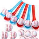 12 Pack Baseball Theme Party Game Spoon Relay Race Toy Set for Kids Adults Baseball Foam Ball and Spoon Race Game Decorations for Sports Party Indoor Outdoor School Class Birthday